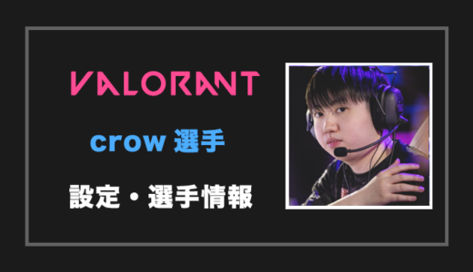 【VALORANT】crow(クロウ)選手の設定・感度・年齢等